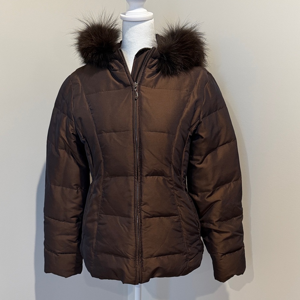 1 Madison Chocolate Brown Jacket with fox tail fur